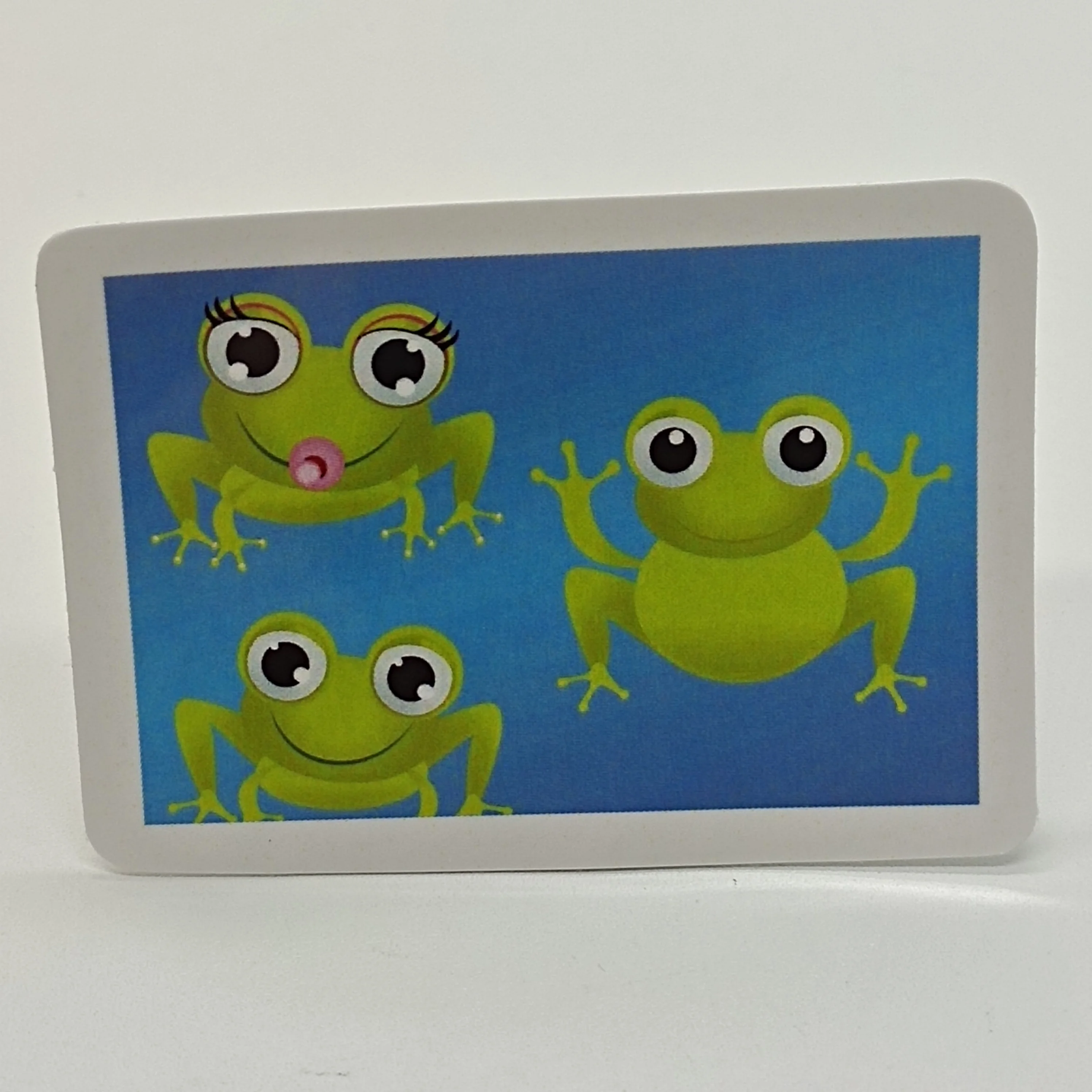 

three frog sticker label vinyl waterproof sticker printing 200pcs