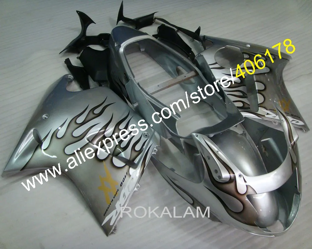 

For Honda Parts CBR 1100XX Blackbird CBR1100XX 1996-2007 Silver Flame Motorcycle Fairing Parts (Injection Molding)