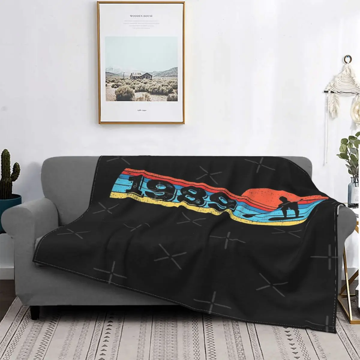 

Manta a cuadros para cama, cobertor para sofha, alfombra de orada islпро, Vintage, cumплинзацию de 1989, 2 единицы