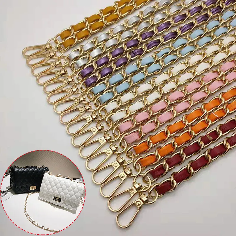 110cm Purse Chain Strap Crossbody Handbag Chains Replacement Leather Shoulder Bag Straps Diy Women Girl Bag Part Accessories