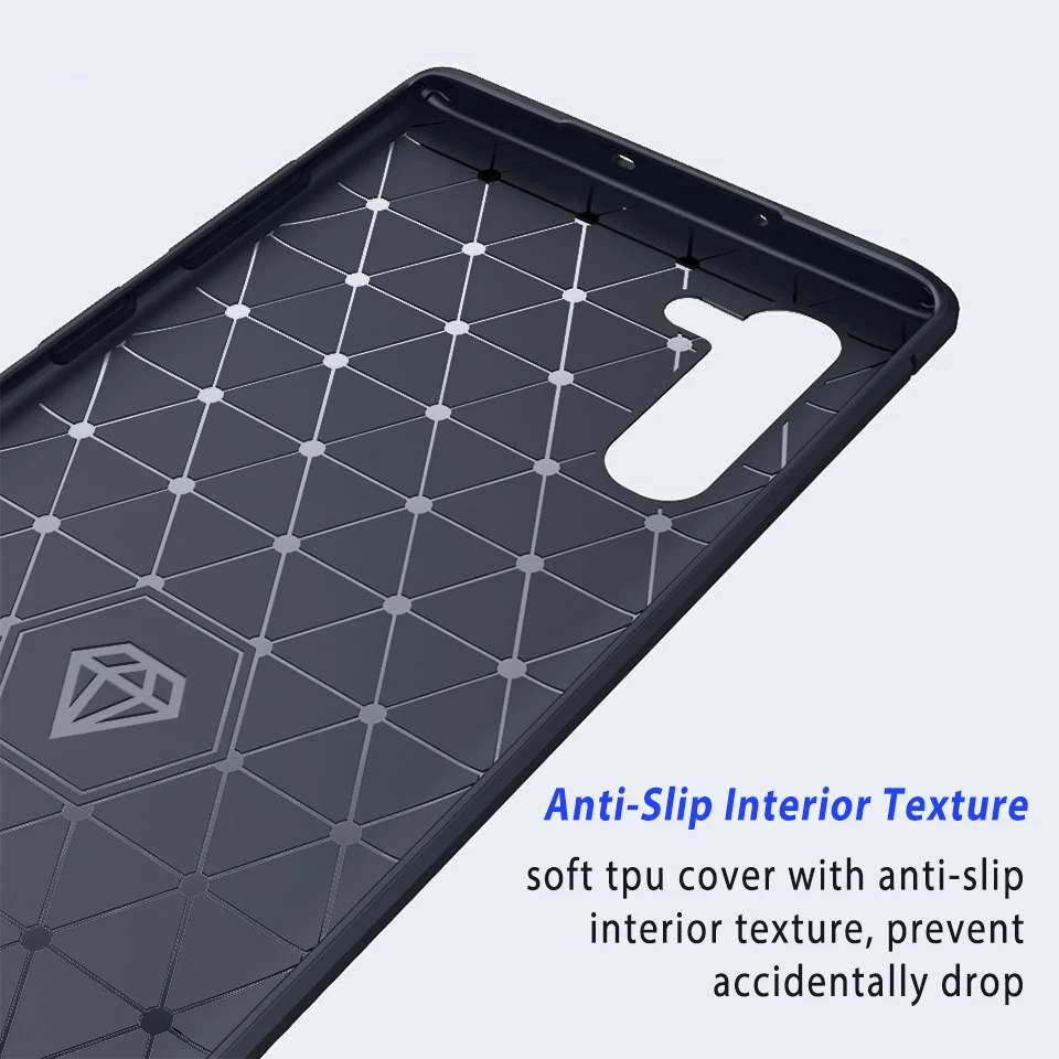 Матовый чехол из углеродного волокна для samsung Galaxy Note 10 Plus + защитный силиконовый