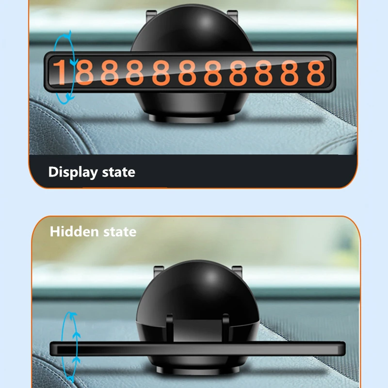 

2 In 1 Car Temporary Parking Card Telephone Number Plate Parking Stop Car Accessories Interior Phone Holder Multifunctional