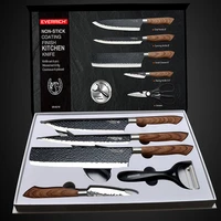 6pcslot kitchen knives sets stainless steel forged kitchen knife scissors ceramic peeler chef slicer nakiri paring knife gift