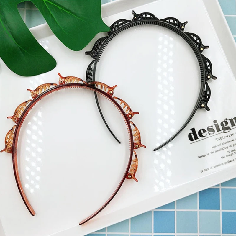 

Unisex Alice Hairband Headband Men Women Sports Hair Band Metal Hoop Double Bangs Hairstyle Hairpin in stock