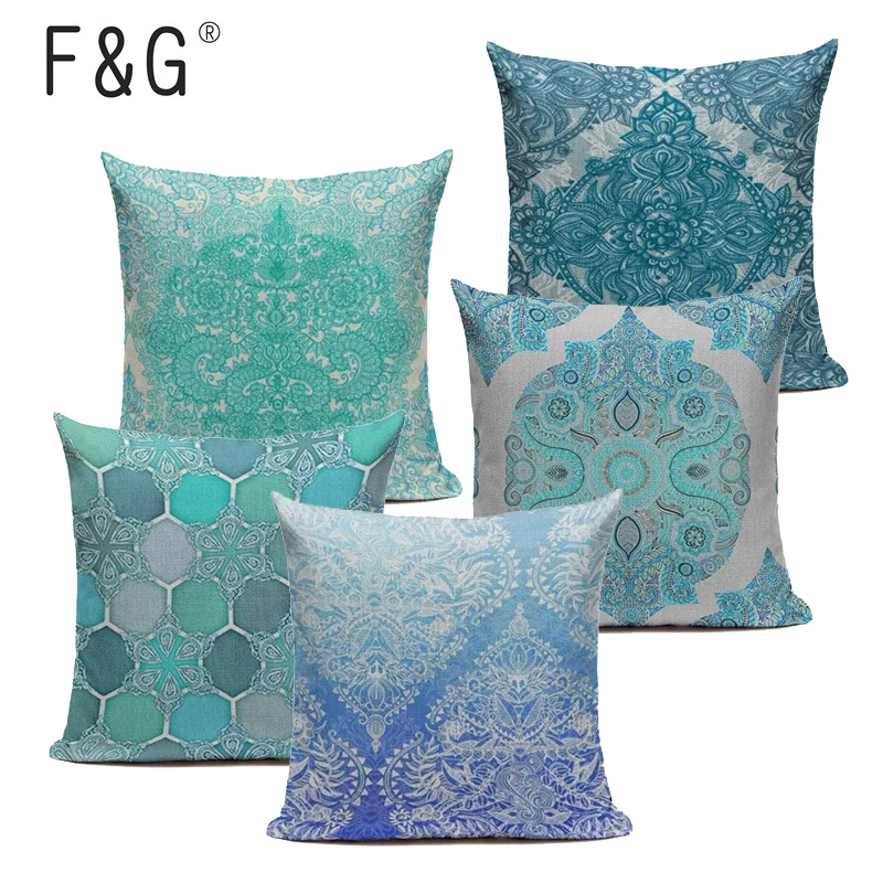 Богемный стиль цветочный чехол для подушки с мандалой льняные хлопковые