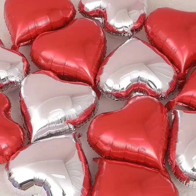 10 Red Silver Heart 14 шт./компл. 16 дюймов русские письмо с днем рождения фольги Воздушные шары золото серебро День рождения надувные декорации для вечеринки воздушные шары поставки русские неоновые стикеры набор JL0128 - Цвет: 10 Red Silver Heart