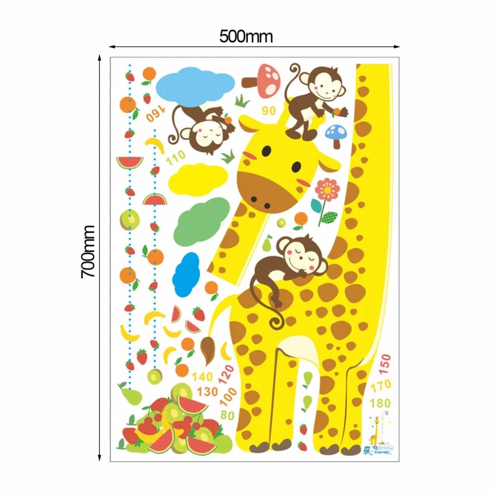 Дети высота диаграмма линейка наклейки питомник DIY украшение дома милый