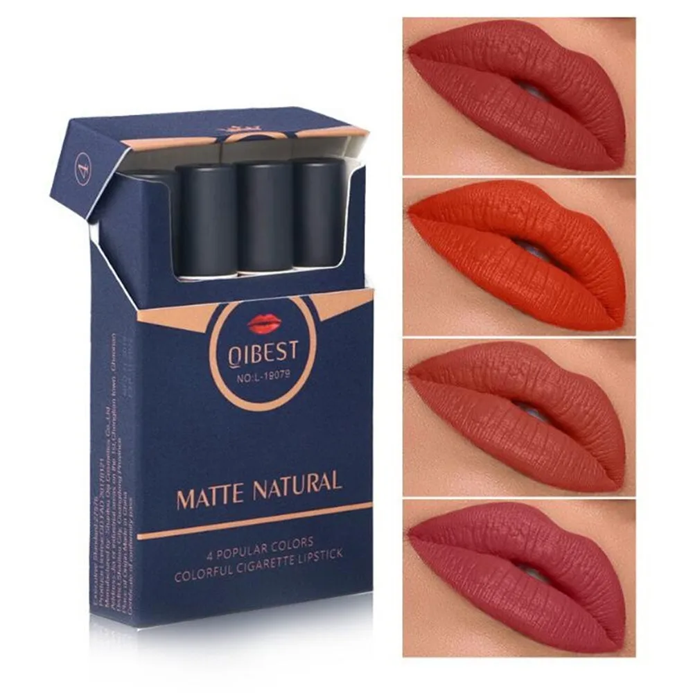 Креативная матовая губная помада для сигарет 4 цвета водостойкая телесного