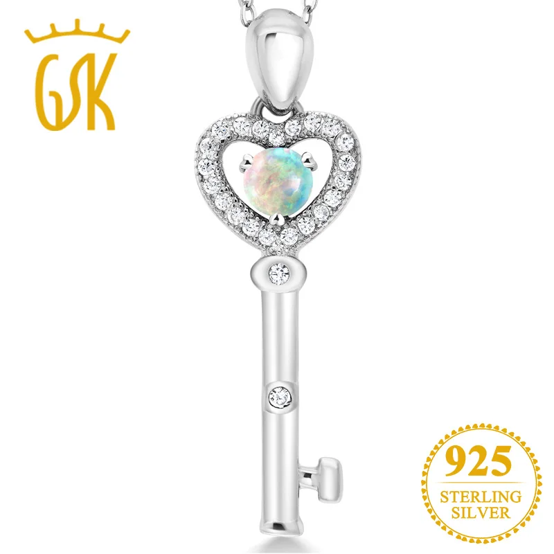 GemStoneKing 18 дюймов цепочка из стерлингового серебра 0 53 карат круглый кабошон