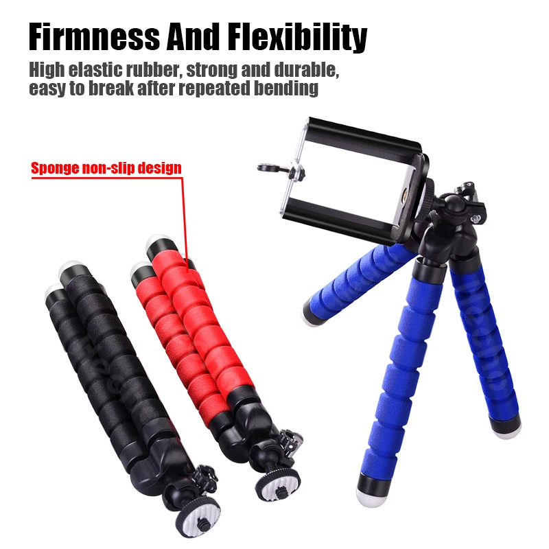 

Sponge Octopus Flexible Tripod Mobile Phone Desktop Holder Bracket For iPhone 12 11 Huawei Support For Camera Smartphone Holder