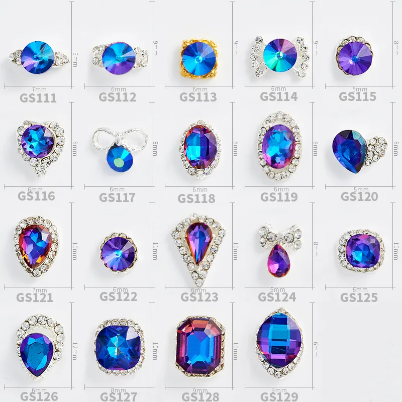 10 шт. высокое качество новый блестящий драгоценный камень голубой бриллиант
