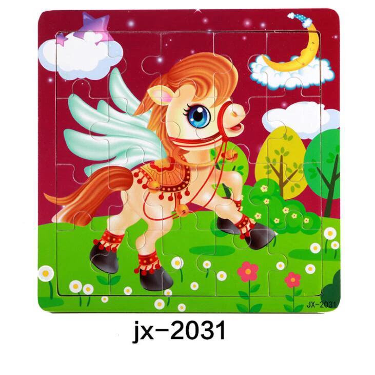 jx-2031 Детские игрушки деревянные 3d головоломки мультфильм животных интеллект Дети образовательный мозговой тизер детская танграмма формы обучающий пазл игрушка - Цвет: jx-2031