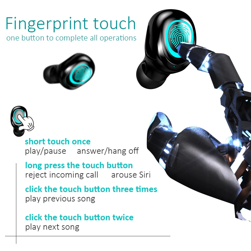Bluetooth наушники Беспроводные Blutooth TWS гарнитура Hands Free Кровавые спортивные