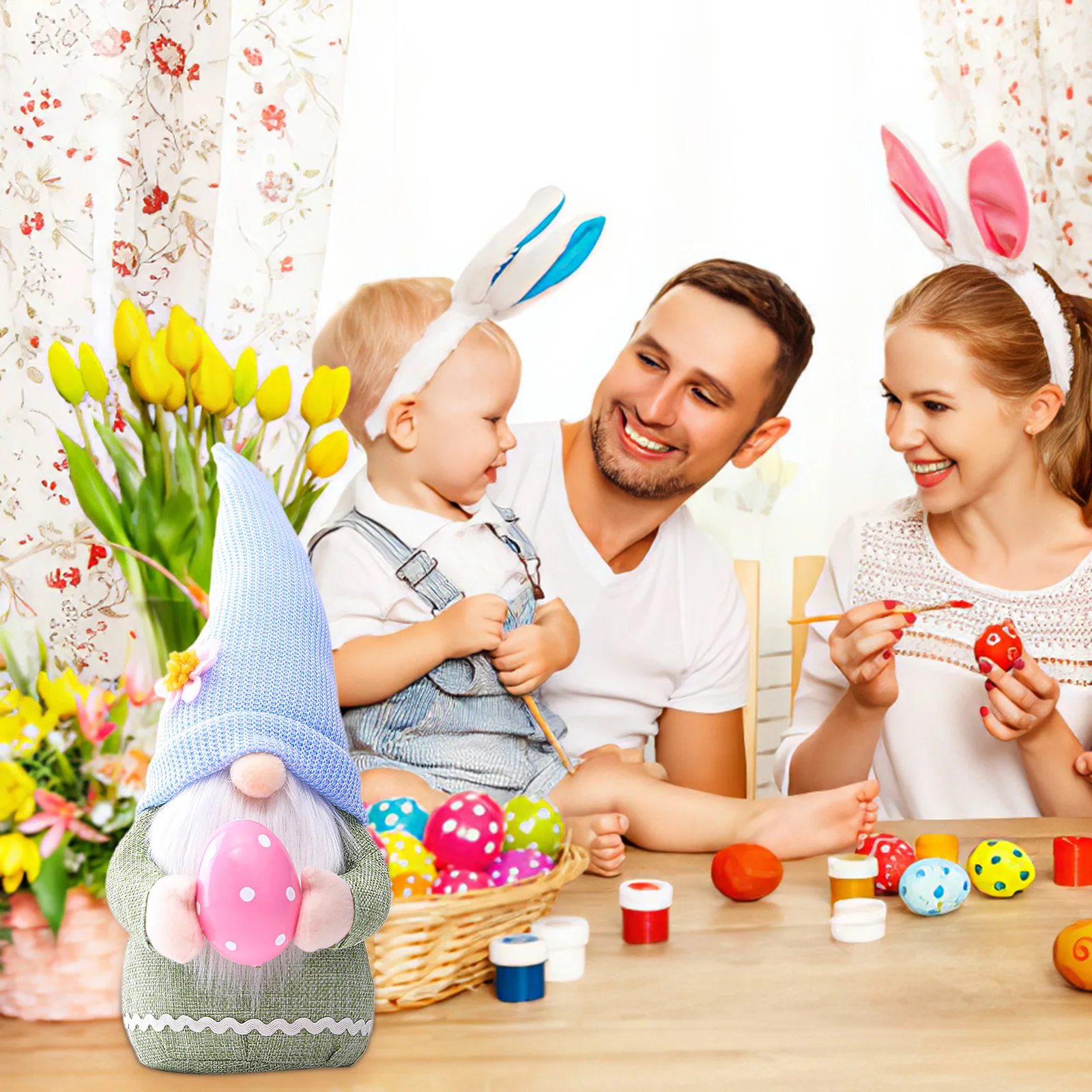 

Girlfriend Children Easter Bunny Gnomes Easter Doll Dwarf Rabbit Elf Doll Blue Pink Multiple Uses Gnome StoryValentine'S Day