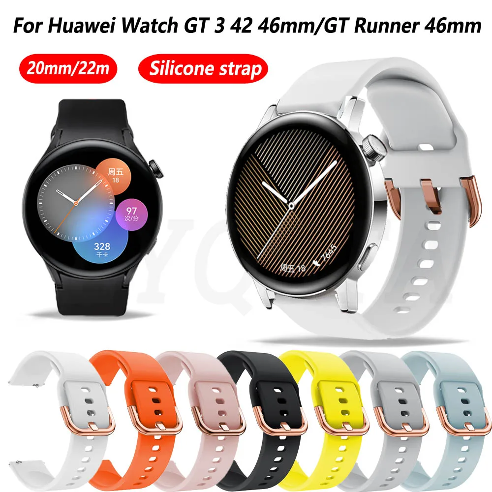 

Ремешок силиконовый для Huawei Watch GT 3/GT3 42 мм, браслет для смарт-часов Huami Amazfit GTS 2 2e Mini Correa, 20 мм
