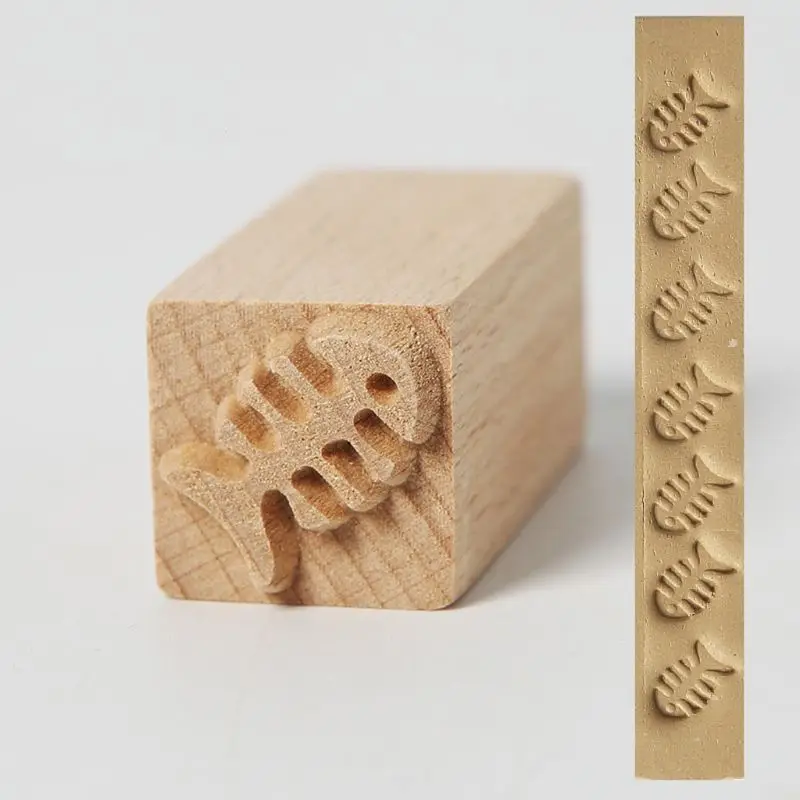 

Beech Hand Carved Stamps Leaf Flower Multi-pattern Pottery Printing Blocks Craft 95AE