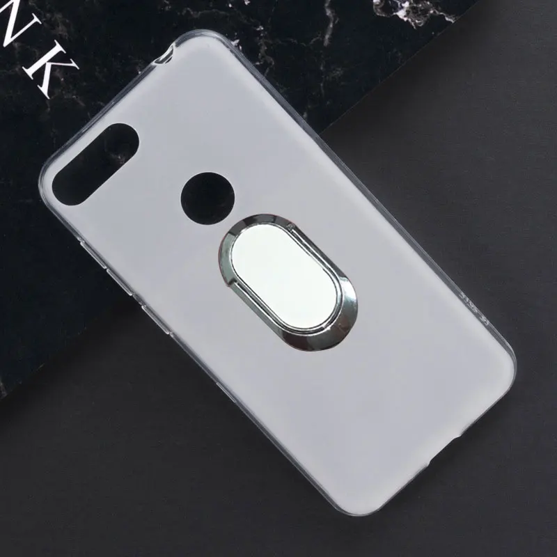 Бежевый Для Alcatel 1 S чехол матовый Силиконовый мягкий палец кольцо Магнит чехол для телефона Alcatel 1 S 5024D 5024Y 5024K подставка задняя крышка - Цвет: Бежевый