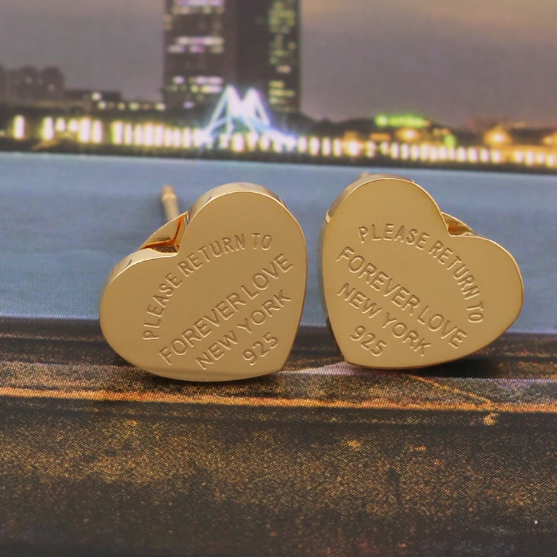 BORASI Fine Jewelry сердце навсегда серьги "любовь" Золотые женские очаровательные серьги pulseiras модные серьги для вечной любви женщины