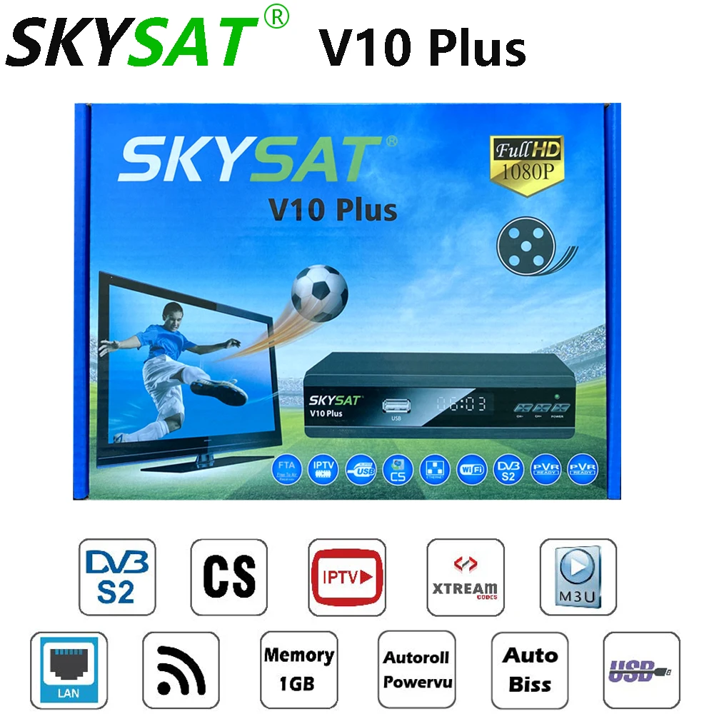[Подлинный] спутниковый ресивер SKYSAT V10 Plus Поддержка WiFi 3G