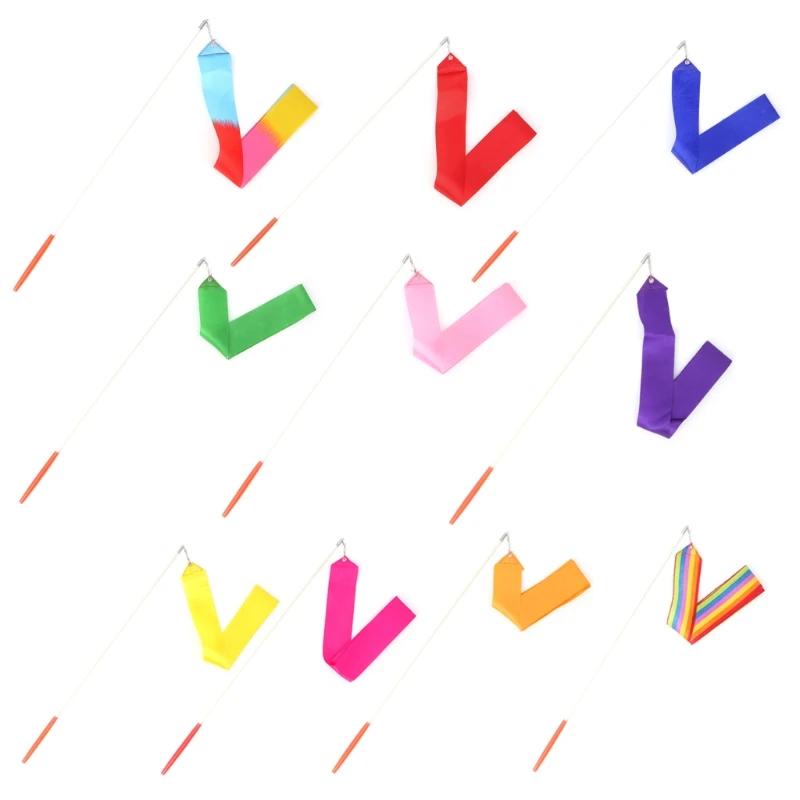 

4M Dance Ribbon Gym Rhythmic Art Gymnastic Ballet Streamer Twirling Rod Popular QW