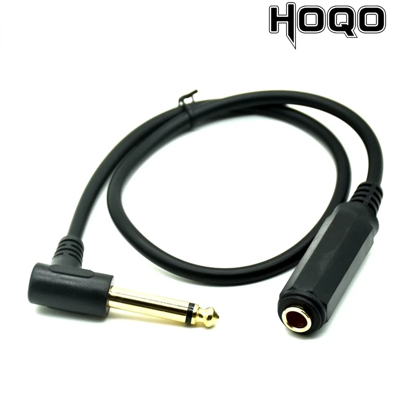 

6.35mm Mono Male to Female to Patch Cable- 1/4" Guitar Lead 90 Degree bend Head Audio Cable