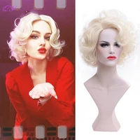 synthetic short blonde curly bob wig for women daily or cosplay use natural fashion hair