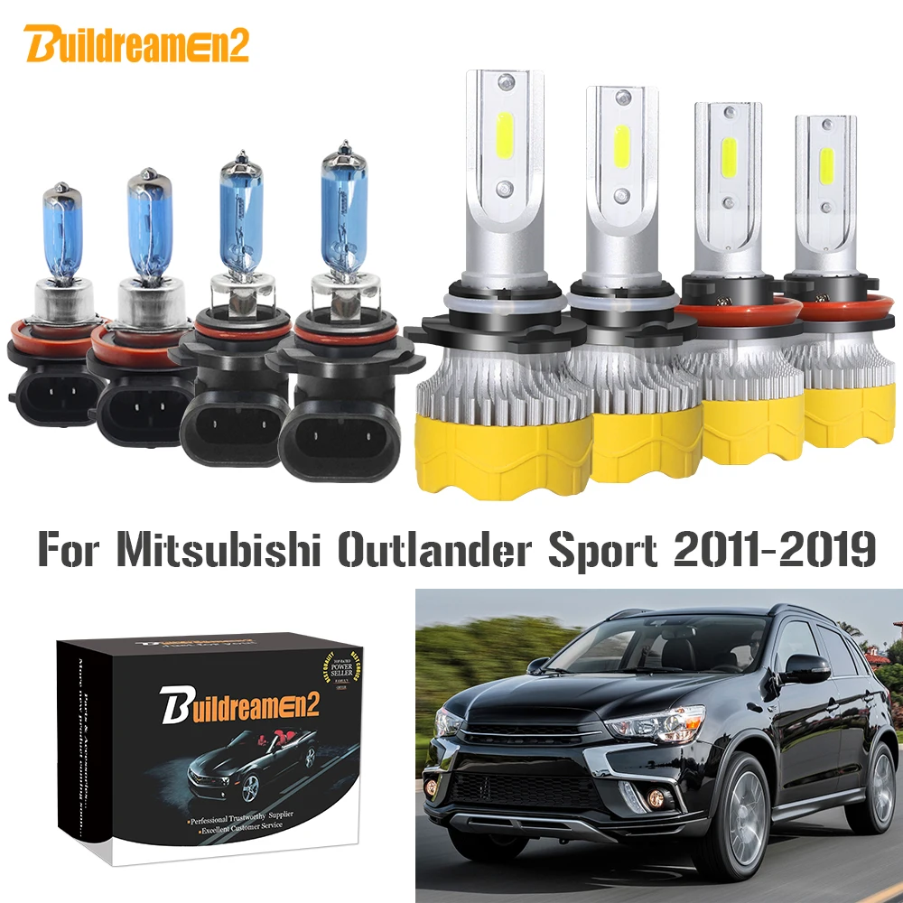

Buildreamen2 4 X автомобильные фары дальнего и ближнего света 9005 H11 светодиодная галогенная лампа налобный фонарь 12 В для Mitsubishi Outlander Sport 2011-2019
