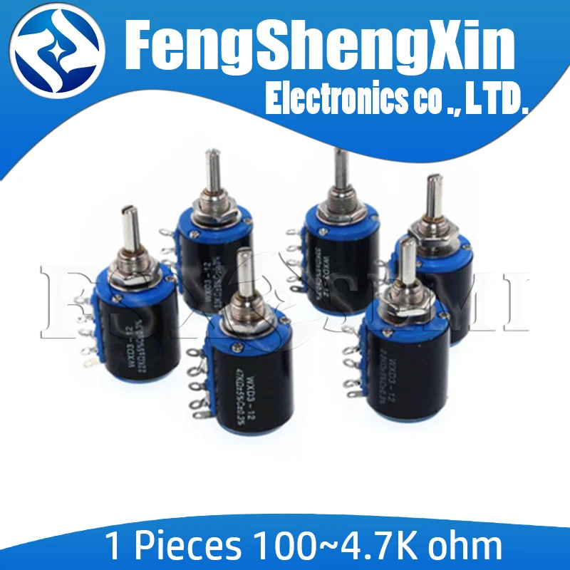 1 шт. WXD3-12-1W 100 220 470 1K 2K2 3K3 4K7 10K 22K 33K 47K Ohm 100R 220R 470R 2,2 K 3,3 K 4,7 K WXD3-12 1 Вт проволочный потенциометр