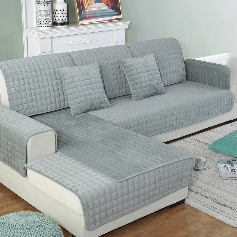 

CN New Thicken Crystal Velvet Fabric Sofa Cover Slip Resistant Slipcover Seat European Couch Cover Sofa Towel for Living Room