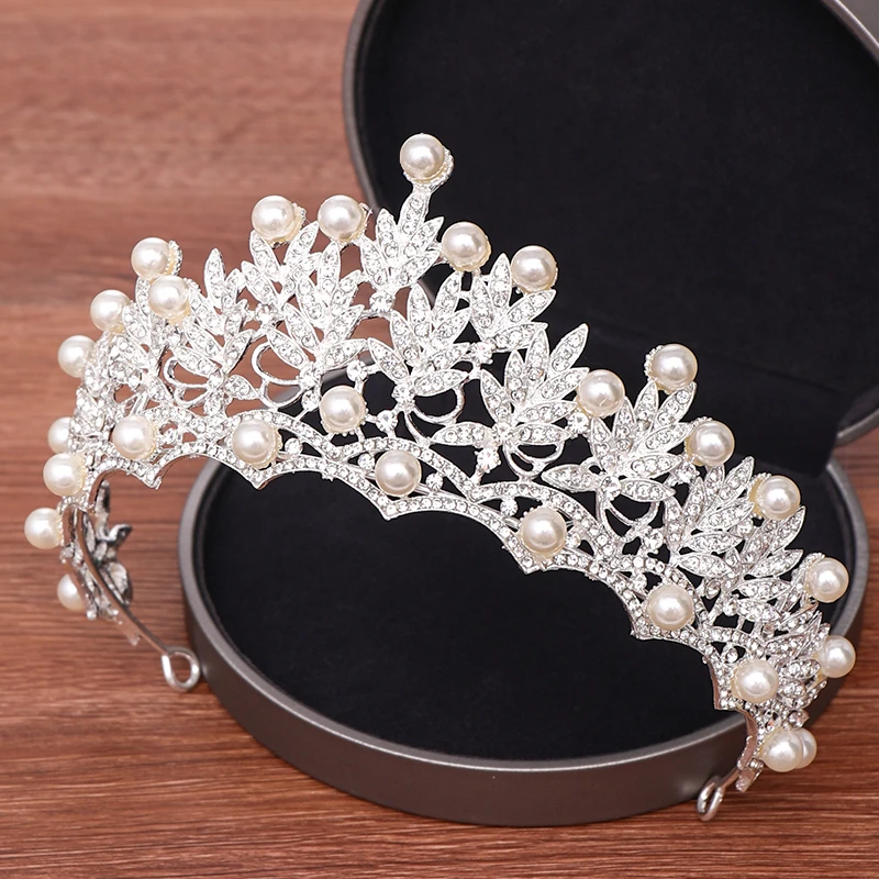 Свадебные аксессуары для волос Стразы жемчужная корона тиара женская свадебная
