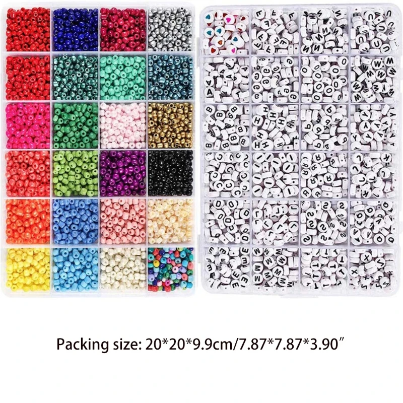 

28TF Assorted Beads Bead Craft Kit Set Bracelet Beads for Jewelry Making Glass Beads