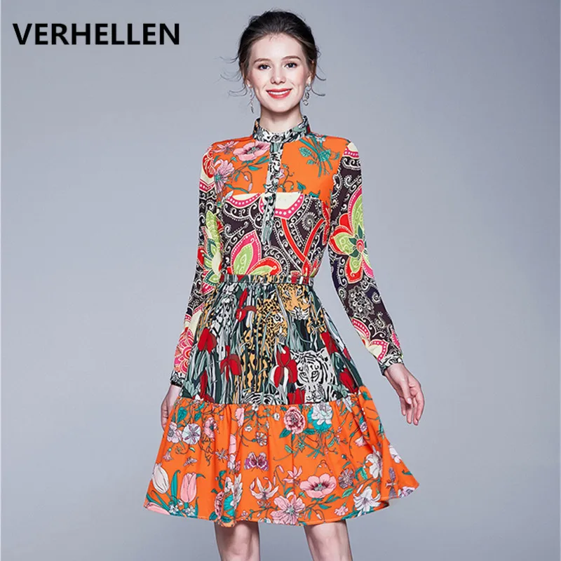 Женское модельное платье VERHELLEN винтажное элегантное с длинным рукавом и