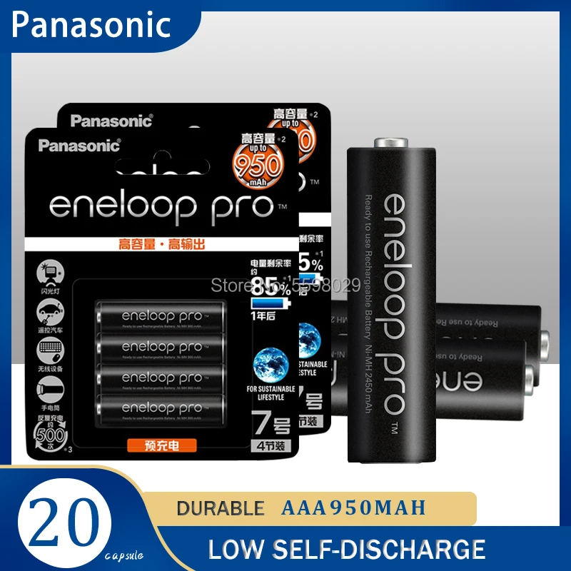 

20pcs Original panasonic Eneloop Pro AAA battery 950mAh 1.2v ni-mh camera toy prerechargeable battery