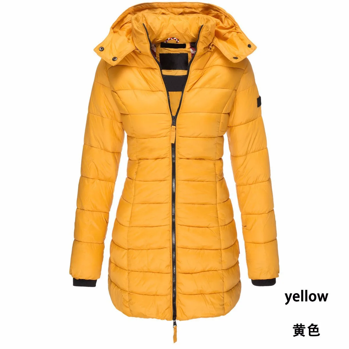 Autumn and Winter Warm Jacket New Women's Mid-length Fashion Slim-fit Padded Jacket Warm Hooded Down Padded Jacket Women's