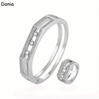 donia jewelry fashion middle sliding micro inlaid aaa zircon bracelet set creative opening ladies bracelet set