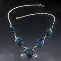 gemstonefactory jewelry big promotion 925 silver unique fashion dichroic glass adorable ladies women chain necklace 20215046