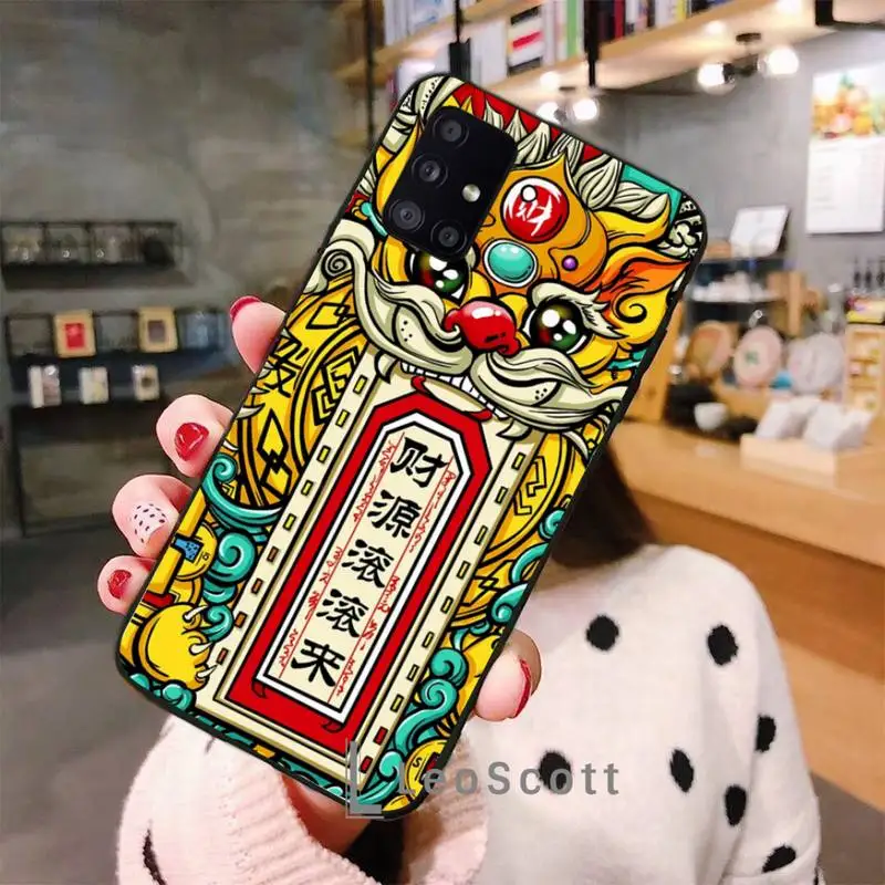 

Chinese trend lucky beast happy new year Phone Case For Samsung A32 A51 A52 A71 A50 A12 A21S S10 S20 S21 Plus Fe Ultra