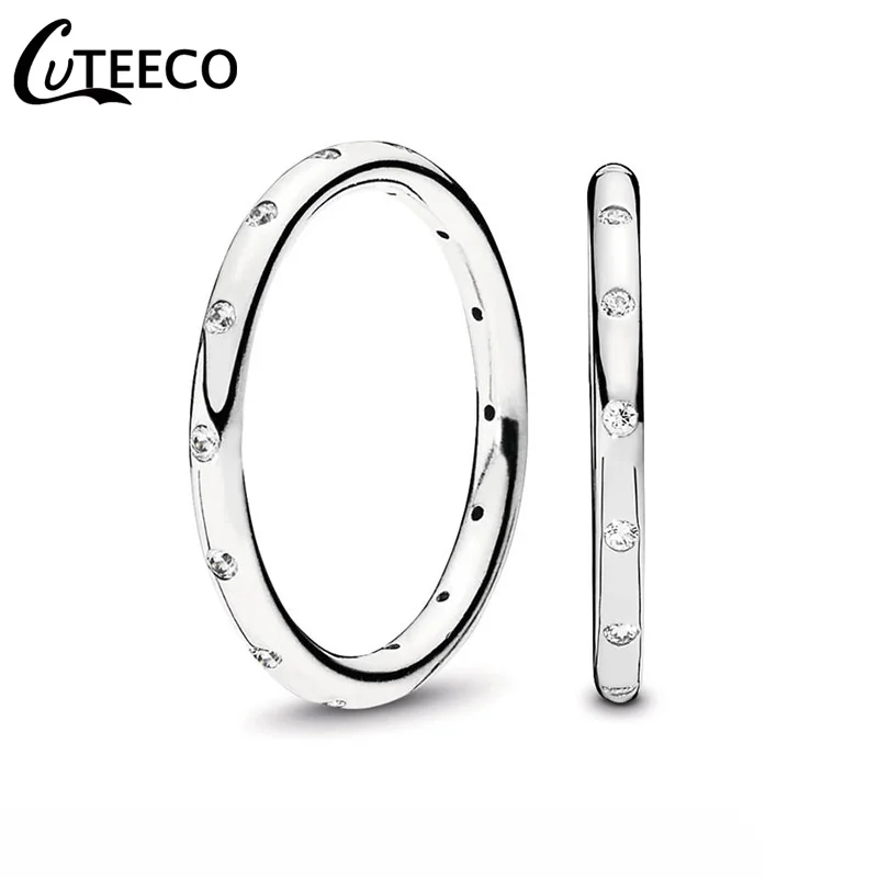 CUTEECO Простые Модные кольца элегантные циркониевые обручальные кольца подарок для женщин обручальные европейские ювелирные изделия