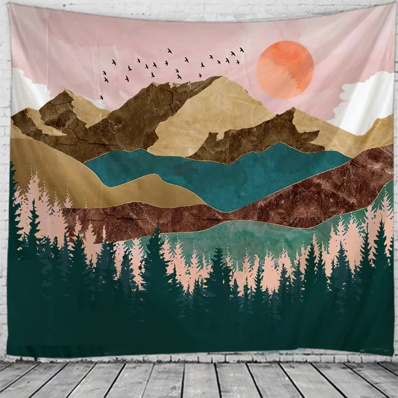 Настенный Гобелен Sunset Mountain настенные гобелены настенное искусство для украшения