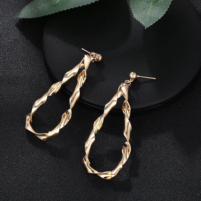 Женские Висячие серьги золотистого и серебристого цвета в Европейском стиле