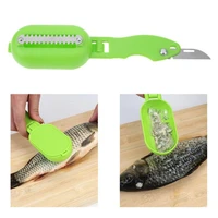 portable fish scales skin remover scaler and knife fast cleaning fish skin steel plastic scraper kitchenware clean peeler tool