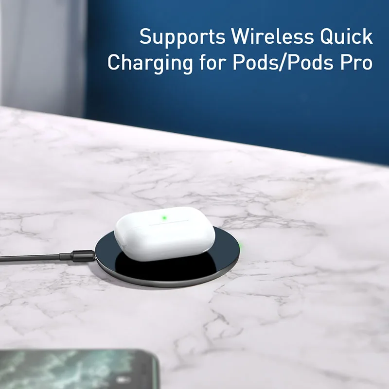 Беспроводное зарядное устройство Baseus 15 Вт Qi для Airpods Pro iPhone 11 Xs Max быстрая