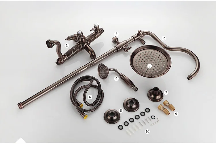 Новейший роскошный нефритовый декорированный Бронзовый Смеситель для душа с