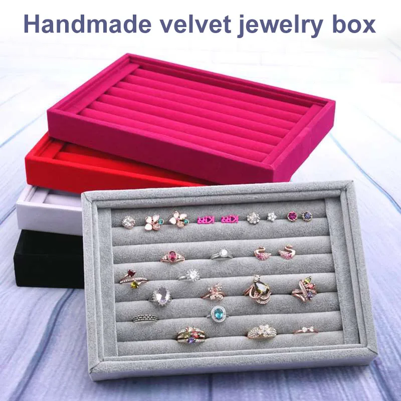 New Hot Ring Jewelry Pendant Velvet Display Organizer Tray Holder Earring Storage Case YAA99 | Украшения и аксессуары