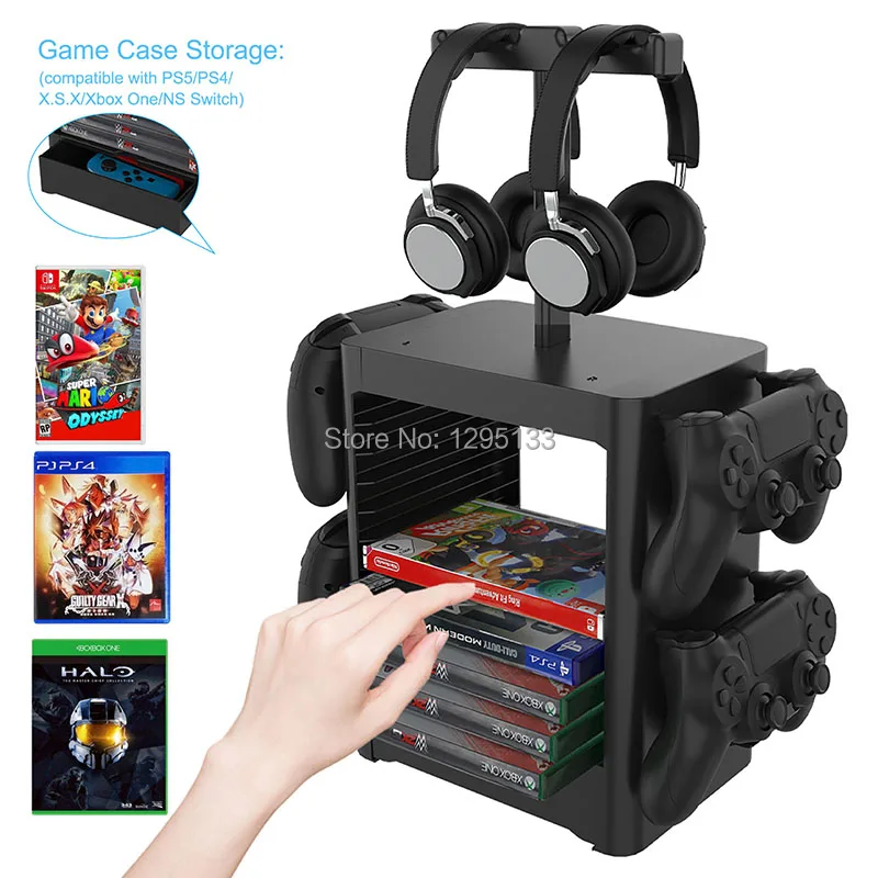 PS5 PS4 Nintendo Switch игровые аксессуары хранилище башни штабелируемые диски Органайзер
