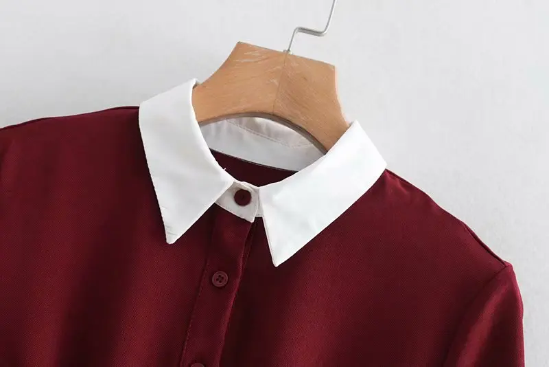 Женское элегантное Плиссированное Платье-рубашка с цветным подолом