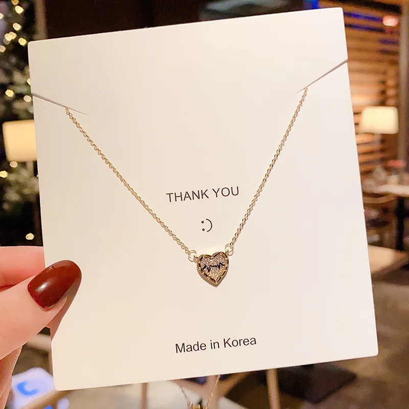 

New temperament love necklace female net red electrocardiogram pendant niche high-end sense of clavicle chain