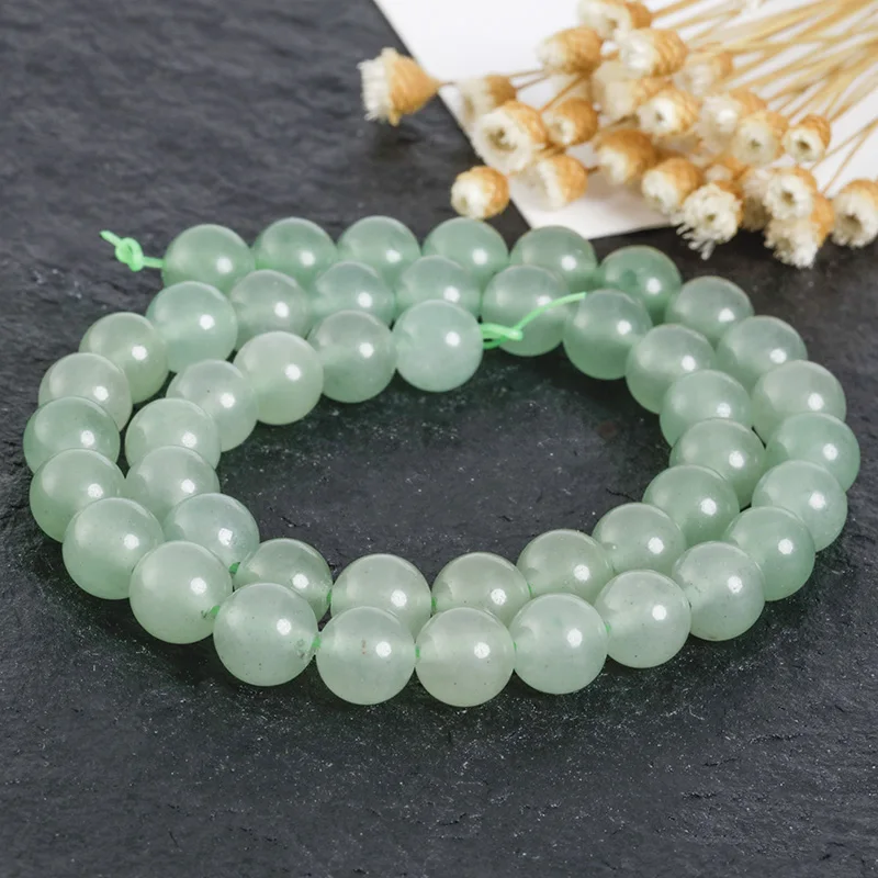 

Fashion Natural Stone Green Dongling Round Loose Beads Men and Women Jewelry DIY Making Necklaces Bracelets Jewelry Accessories