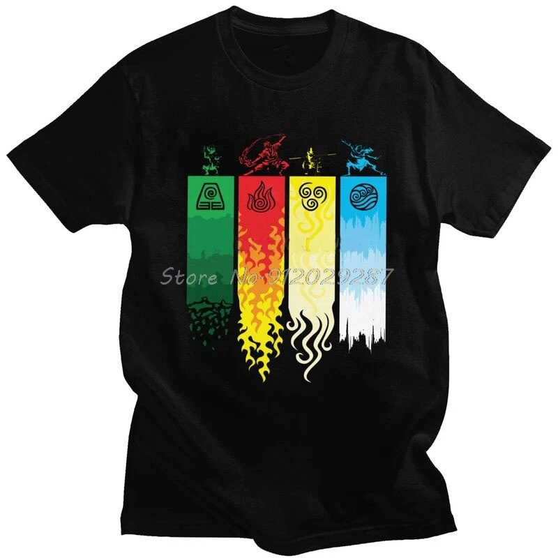 Мужская Аватара футболка с надписью Last Airbender хлопковые футболки коротким рукавом