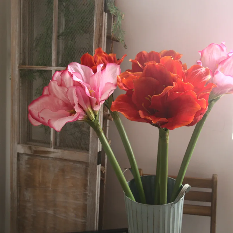 

96CM Large Artificial Flower Single Red Orchid Silk Fake Flower For Home Decoration DIY Wedding Props Flower Wall Fake Plants